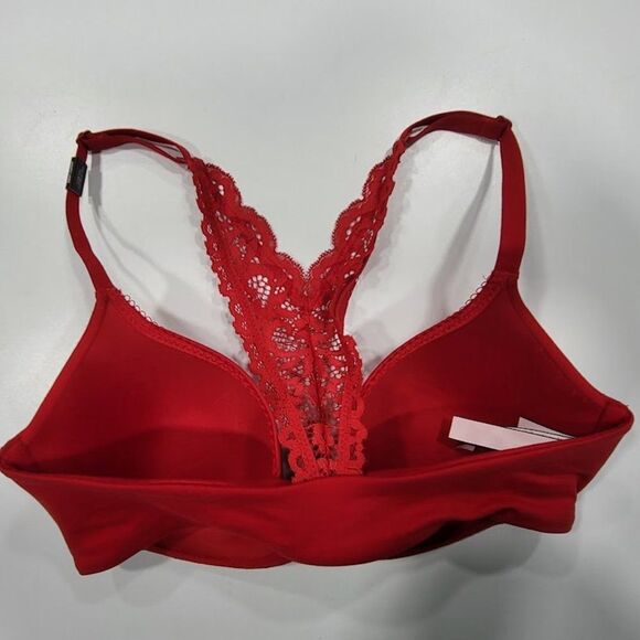 VS Demi Bra Red Racerback Lace NWT - Picture 6 of 8